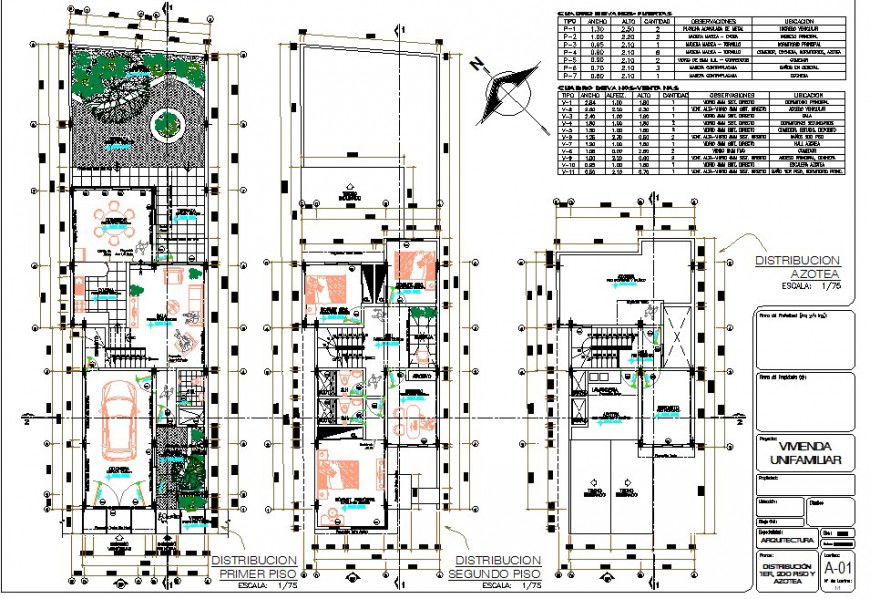 Plan detail of housing block layout file in autoacd format