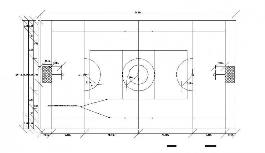 Plan detail of sports playground detail 2d view CAD block layout file in autocad format