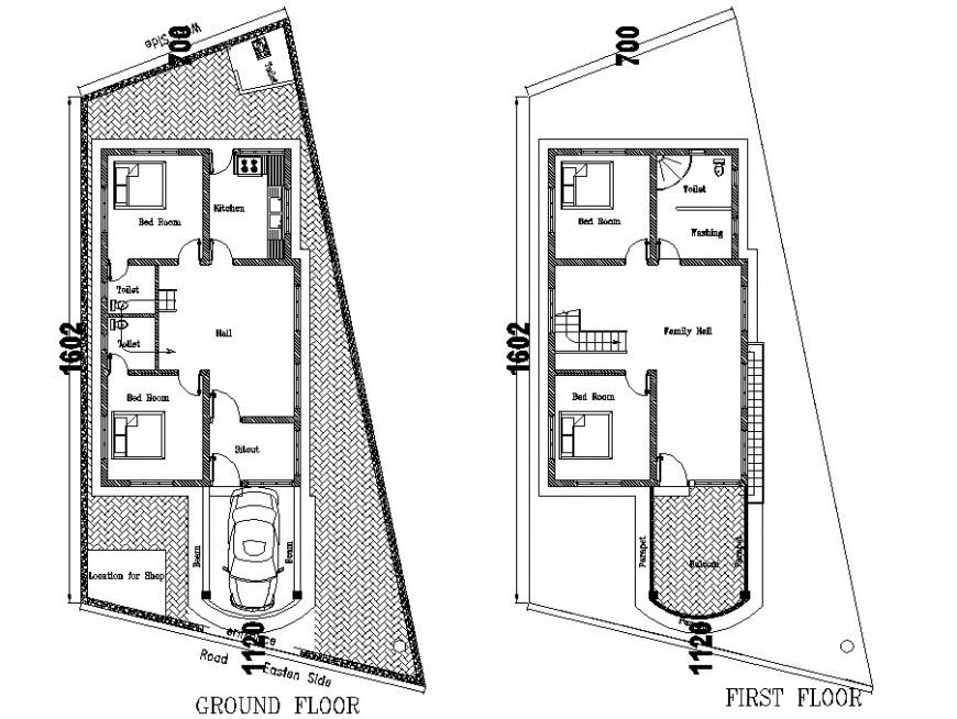 Plan details of house 2d view CAD drawings in AutoCAD file