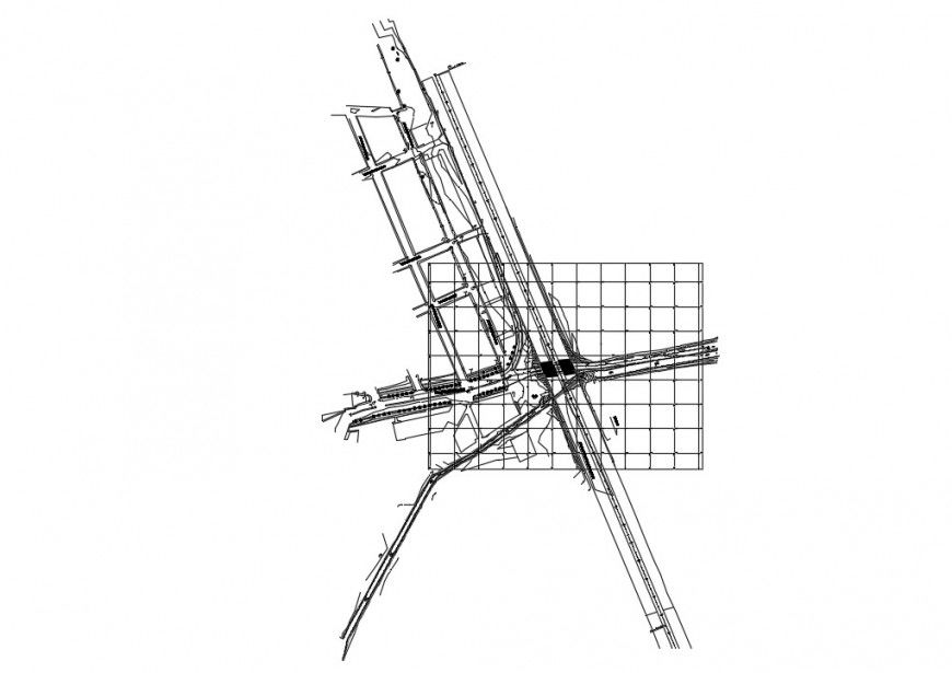 Plan details of road pavement networks details in autocad software file