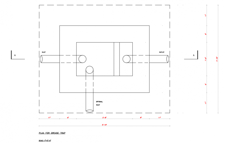 Plan For Grease Trap Detail in DWG File