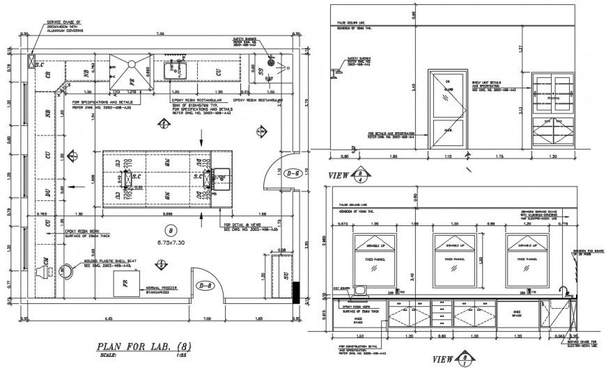 Plan for lab elevation AutoCAD file