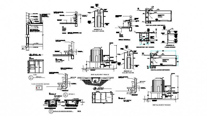 Plan for sanitary detail of health center in auto cad file