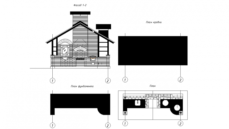 Plan of a barbeque detail dwg file.