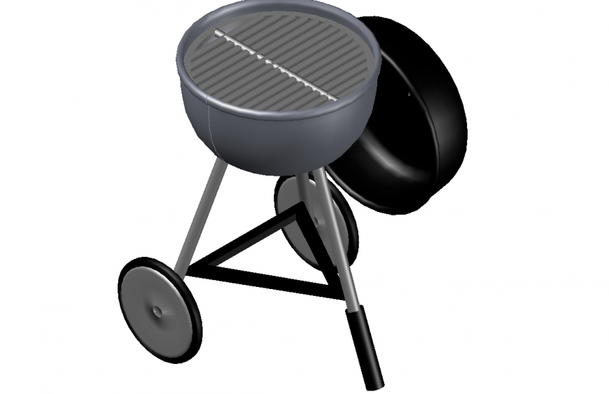 Plan of a barbeque with detailing dwg file.