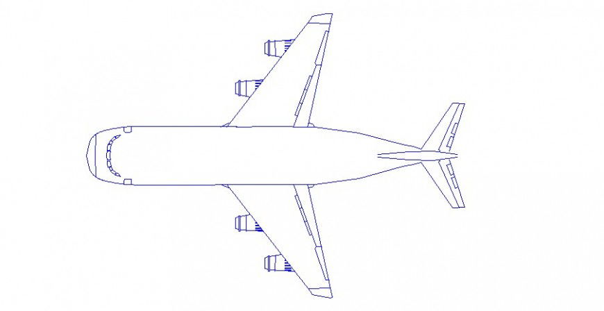 Plan of airplane block in AutoCAD file