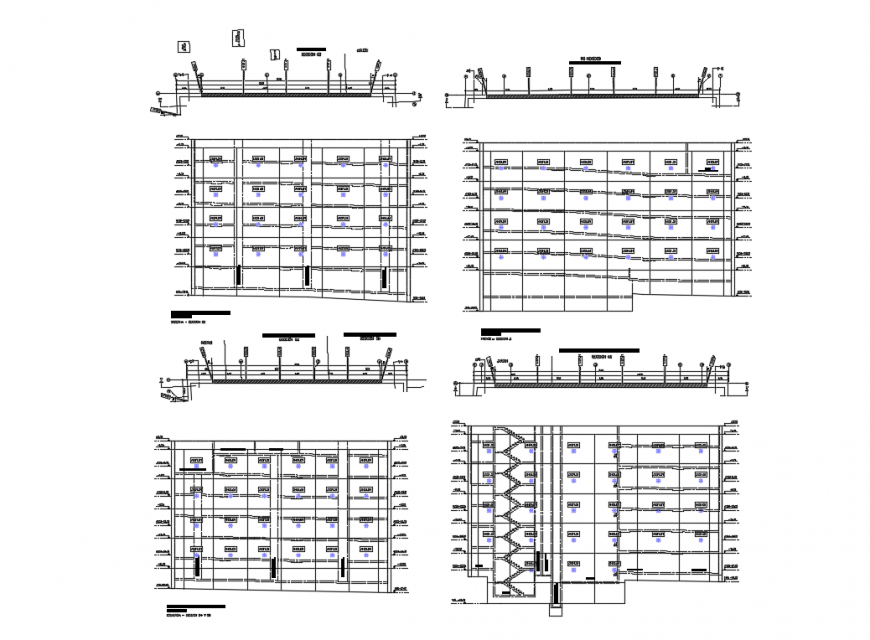 Plan of anchorages of uni familiar house building dwg file