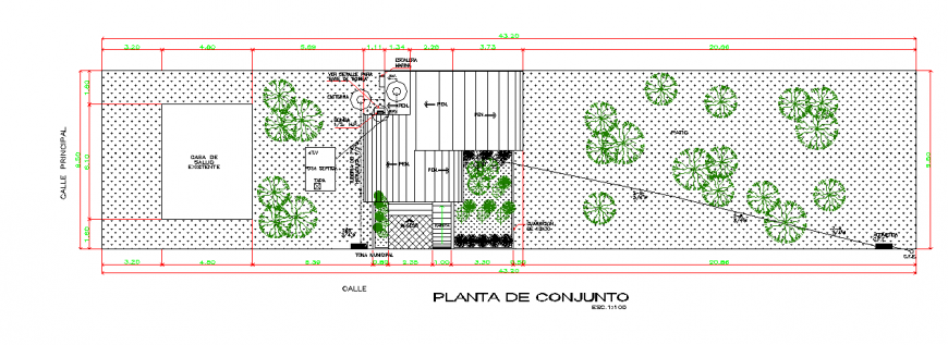 Plan of Assembly Garden Lay-out Detail in DWG file