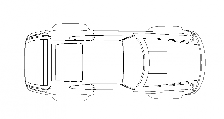 Plan of car design of block view dwg file