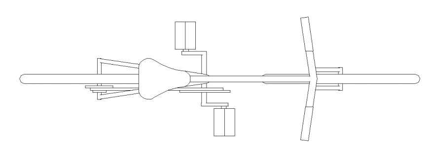Plan of cycle design with a view of the vehicle block view dwg file