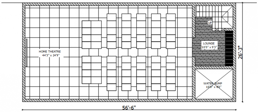 Plan of home theater area in AutoCAD file