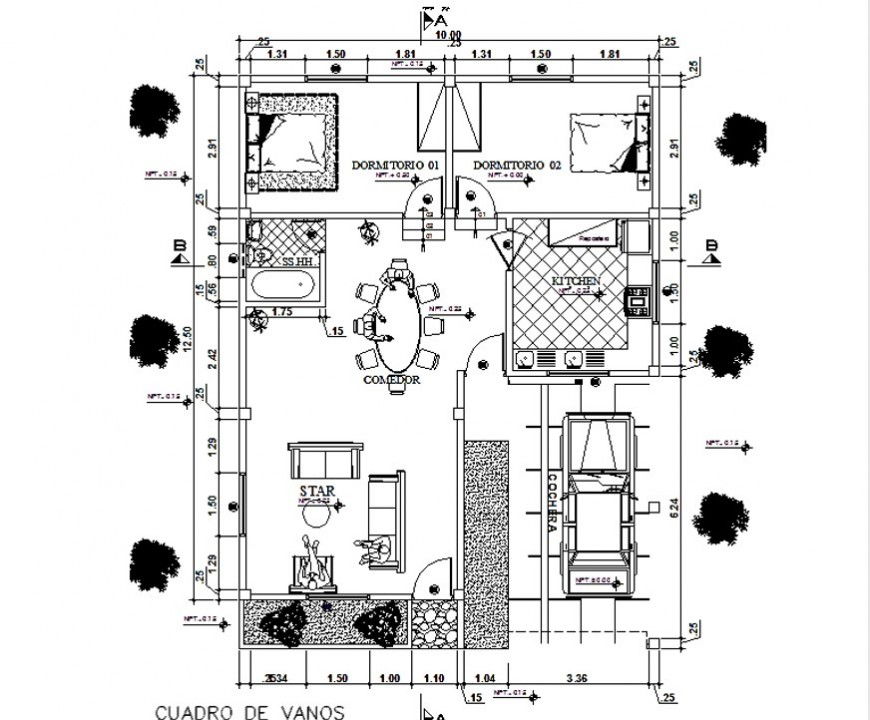Plan of housing structure 2d view layout CAD structure pdf file