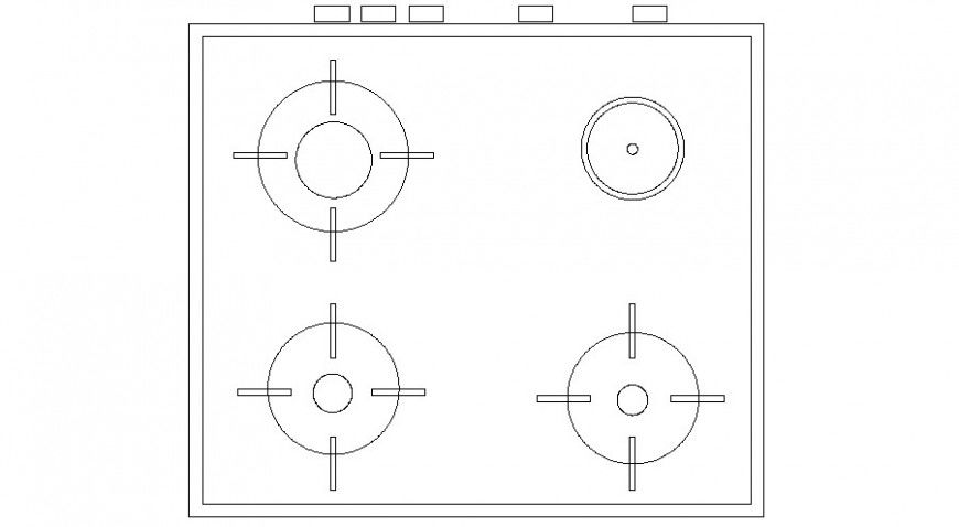 Plan of kitchen area in auto cad