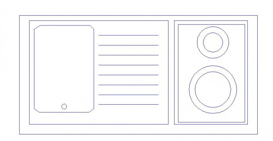 Plan of kitchen area in auto cad file