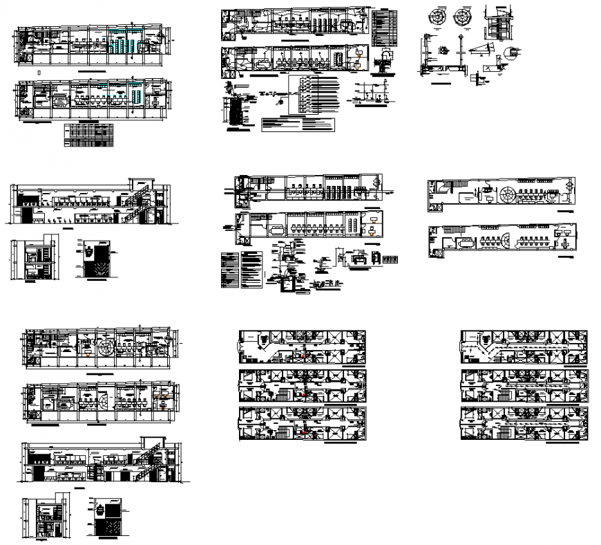 Plan of Office building structure detail 2d view layout file in dwg format