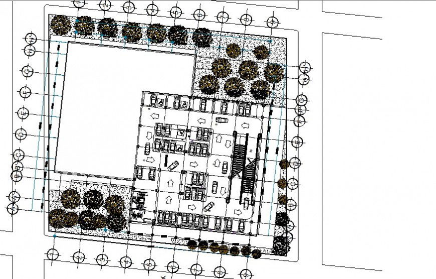 Plan of parking area CAD drawings 2d view dwg autocad file