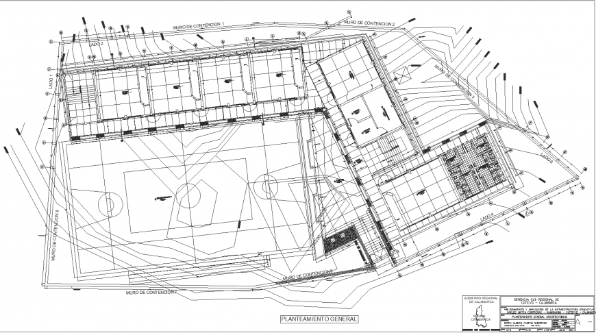 Plan of primary school drawing in dwg file.