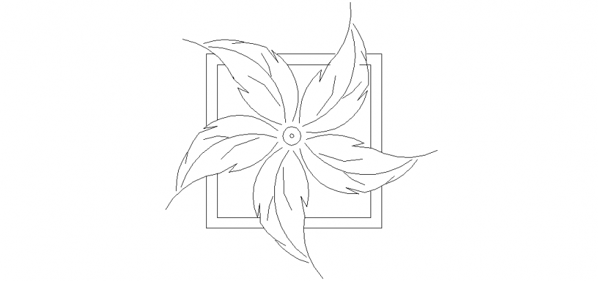 Plan of rectangular shape flower pot design view dwg file