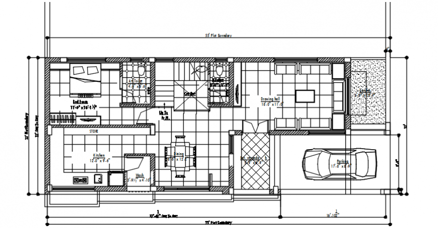 Plan of residential area in AutoCAD file