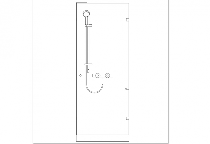 Plan of shower with bathroom detail design dwg file
