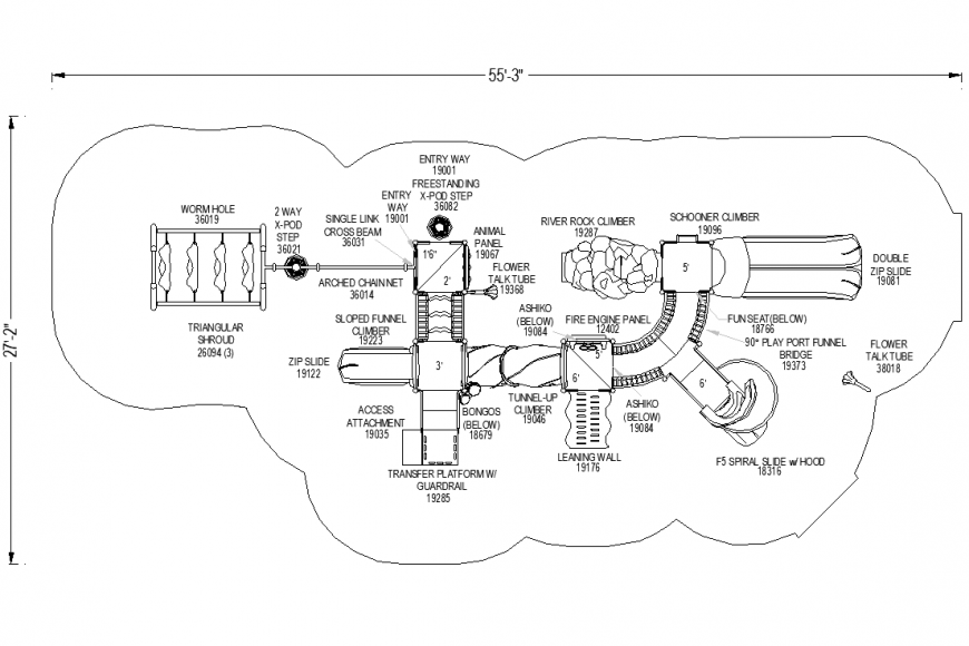 Plan of sports area in design view with sports center area dwg file