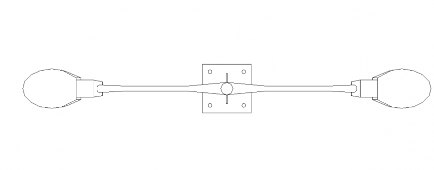 Plan of street light view in both side view dwg file