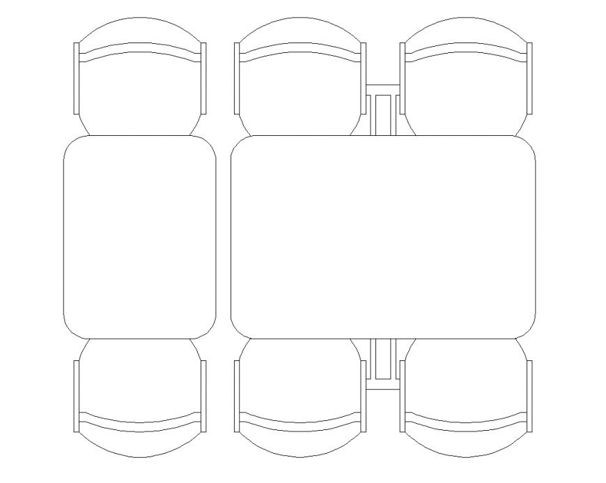 Plan of table and chair design dwg file