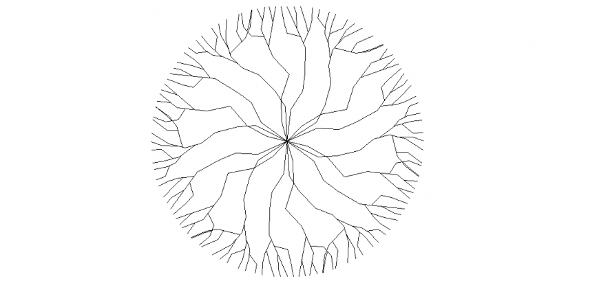Plan of the design of tree area and view with design of tree block dwg file