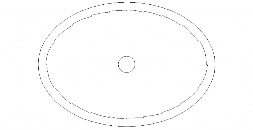 Plan top view of sink with details in dwg file.