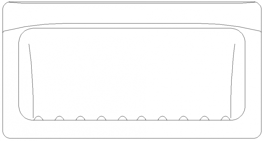 Plan view of furniture block drawing in dwg file.
