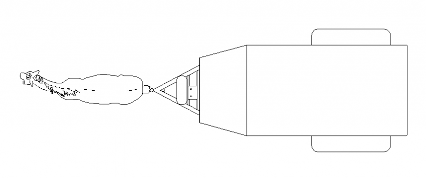Plan with horse trailer vehicle block dwg file
