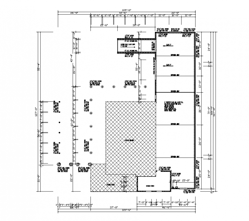 Plan with industrial shade for architectural design dwg file