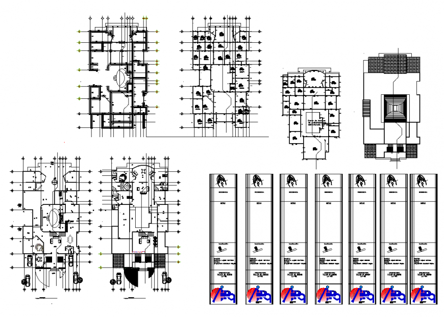 Plan with residential area dwg file