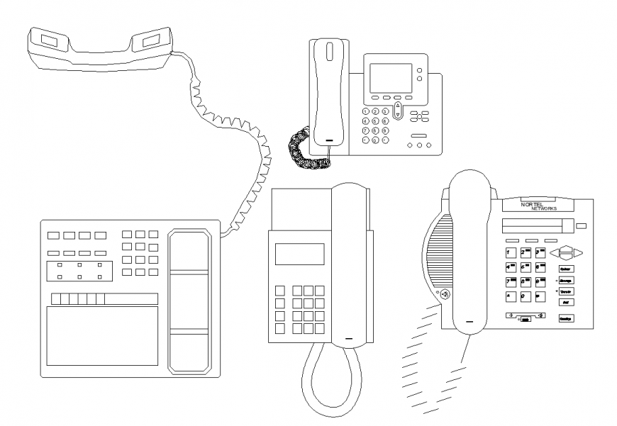 Plan with telephone operating system design dwg file