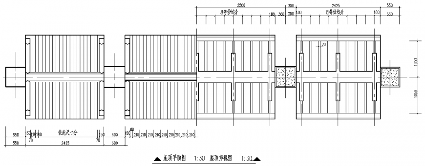Plan with wall and column view dwg file