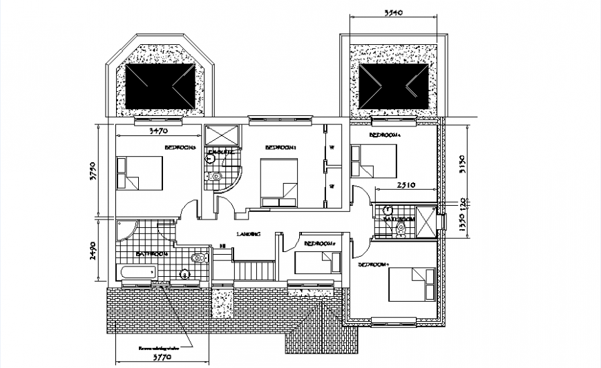 Planning bedroom house design dwg file