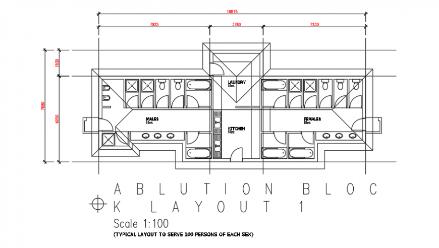 Planning design drawing of Ablution block design drawing