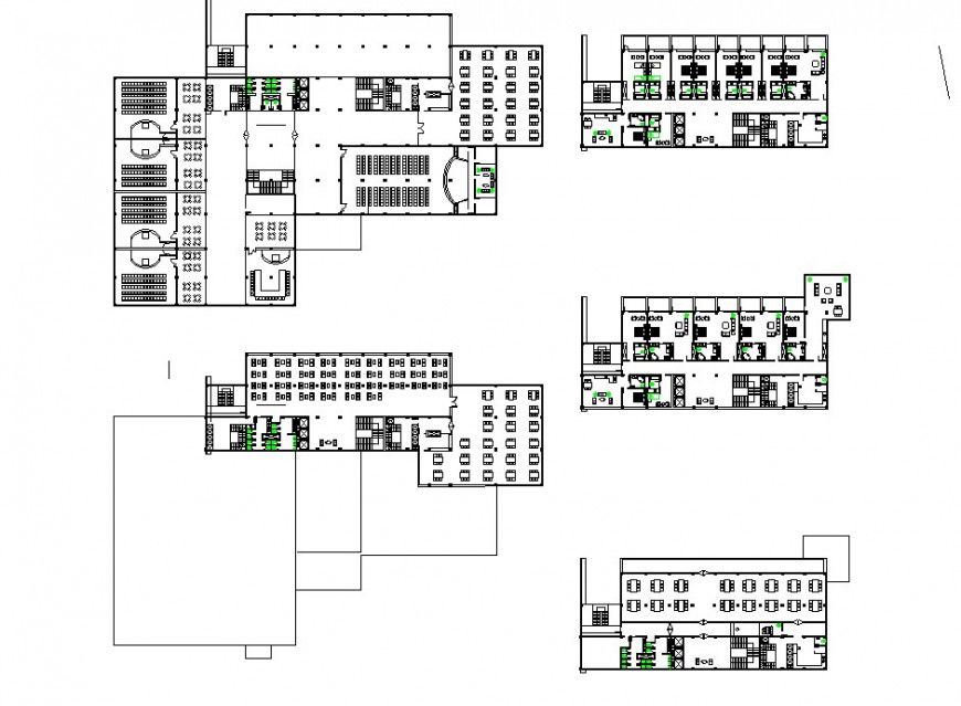 Planning detail in commercial auditoria autocad file