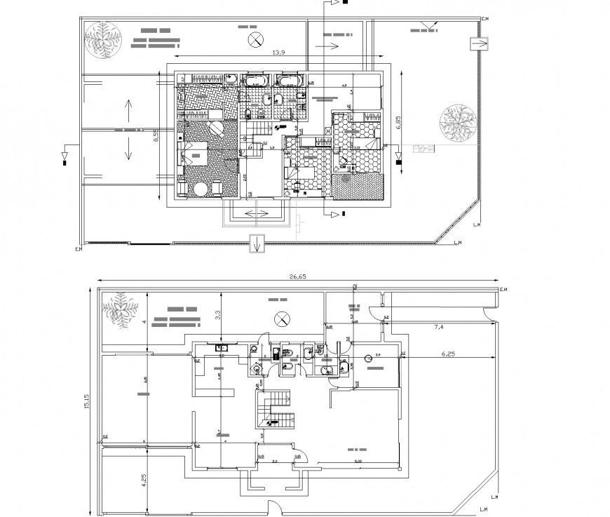 Planning house detail dwg file