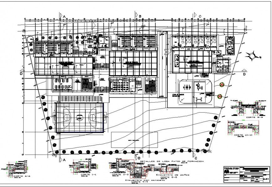 Planning of building commercial building detail dwg file