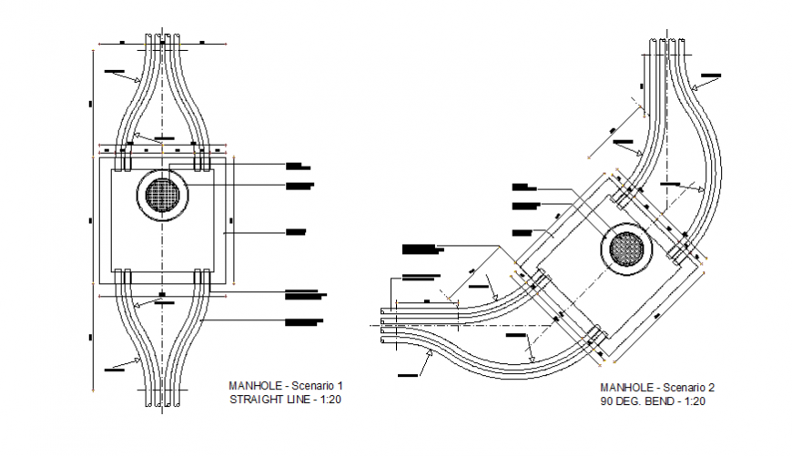 planning of Manhole Sleeve Entry detail dwg file
