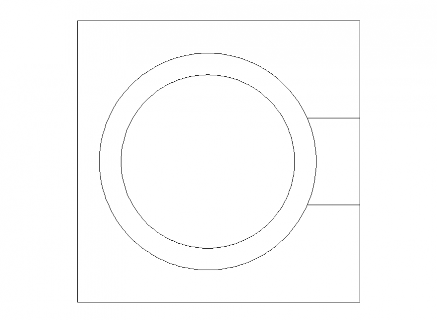 Planning of square shape sink detail dwg file