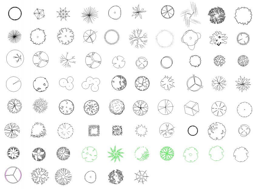Plant 2 d plan autocad file