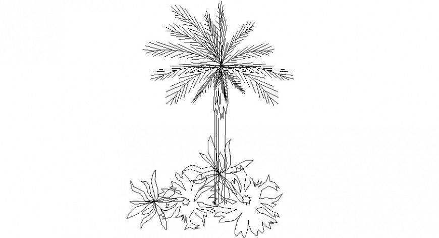 Plant and tree AutoCAD block detail drawing in dwg AutoCAD file.