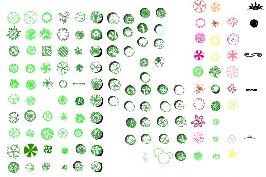 Plant Blocks of various plant detail dwg file