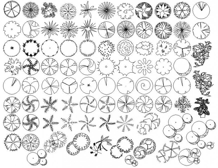 plant cad blocks top view dwg file