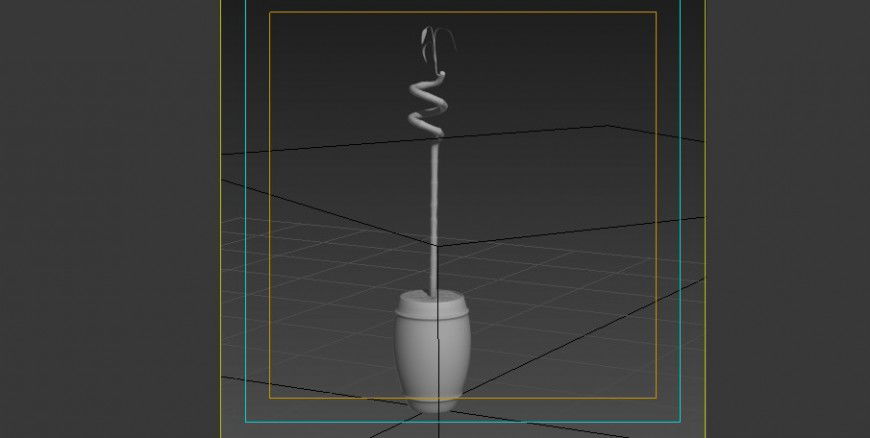 Plant detail with pot 3d model layout revit file