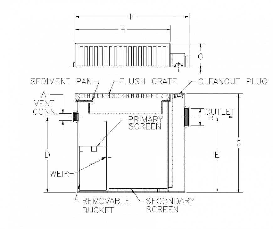 Plant of Water treatment structure 2d view layout dwg file