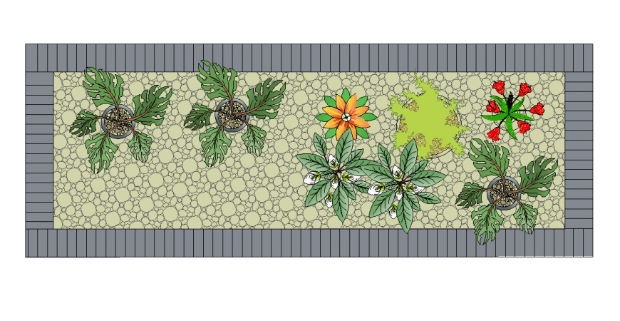 Planter Bed Colour layout file in autocad format file