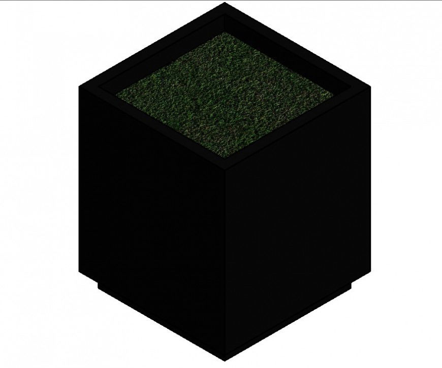 Planter detail CAD block layout file in Revit format